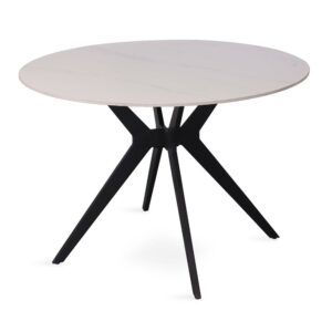 Table 'Apollo' 110 cm Pierre Brillante Ronde Snow Blanc (2c)