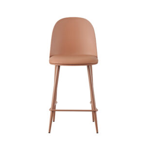 Chaise de comptoir 'Jasmin' Assise PP Coussin PU Terracotta (2/boîte)