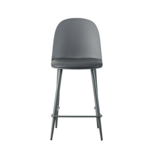 Chaise de comptoir 'Jasmin' Assise PP Coussin PU Gris (2/boîte)