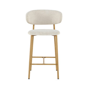 Chaise de comptoir 'Coco' Naturel Tissu Raven Beige (2/boîte)