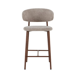 Chaise de comptoir 'Coco' Noyer Tissu Raven Sable (2/boîte)