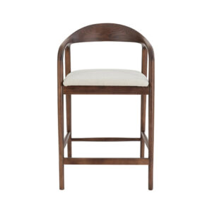 Chaise de comptoir 'Claire' Frêne Noyer Milan Beige Monté (1/boîte)