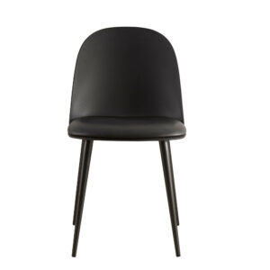 Chaise 'Jasmin' Assise PP Coussin PU Noir (2/boîte)