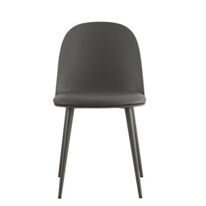 Chaise 'Jasmin' Assise PP Coussin PU Gris (2/boîte)