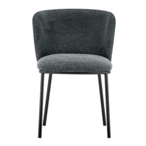 Chaise 'Arthur' Tissu Ote Belfast Gris foncé (2/boîte)