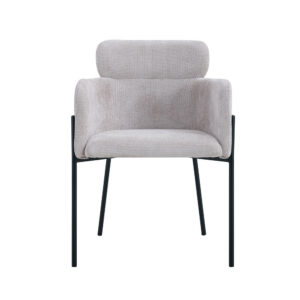 Chaise 'Naomi' Tissu Beige (2/boîte)