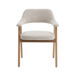 Chaise 'Coralie' Chêne Massif Tissu Ote Milan Beige (2/boîte)