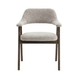 Chaise 'Coralie' Chêne Massif Fumé Tissu Ote Milan Sable (2/boîte)