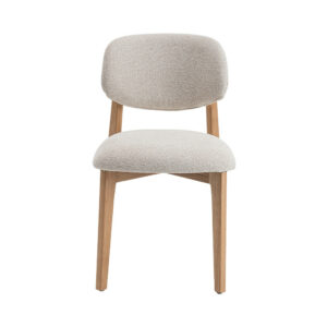 Chaise 'Carmen' Chêne Naturel Tissu Ote Milan Beige Montée (2/boîte)