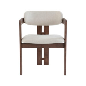 Chaise 'Camille' Frêne Noyer Tissu Ote Milan Beige Monté (2/boîte)