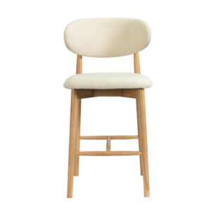 Chaise de comptoir 'Clara' Frêne Naturel Ote Milan Beige (1/boîte)
